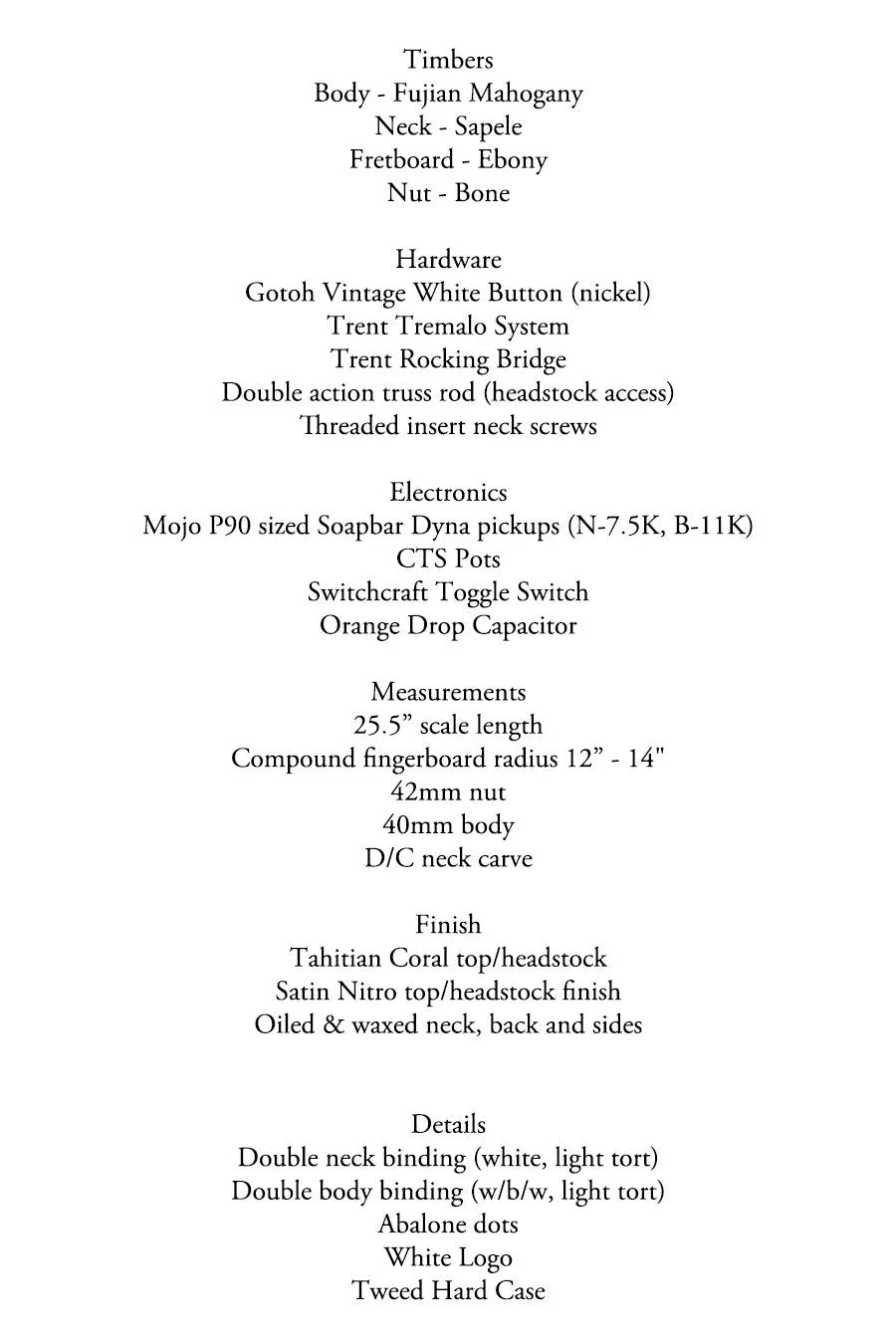 INDIANA CORAL RED - westvalleyguitars